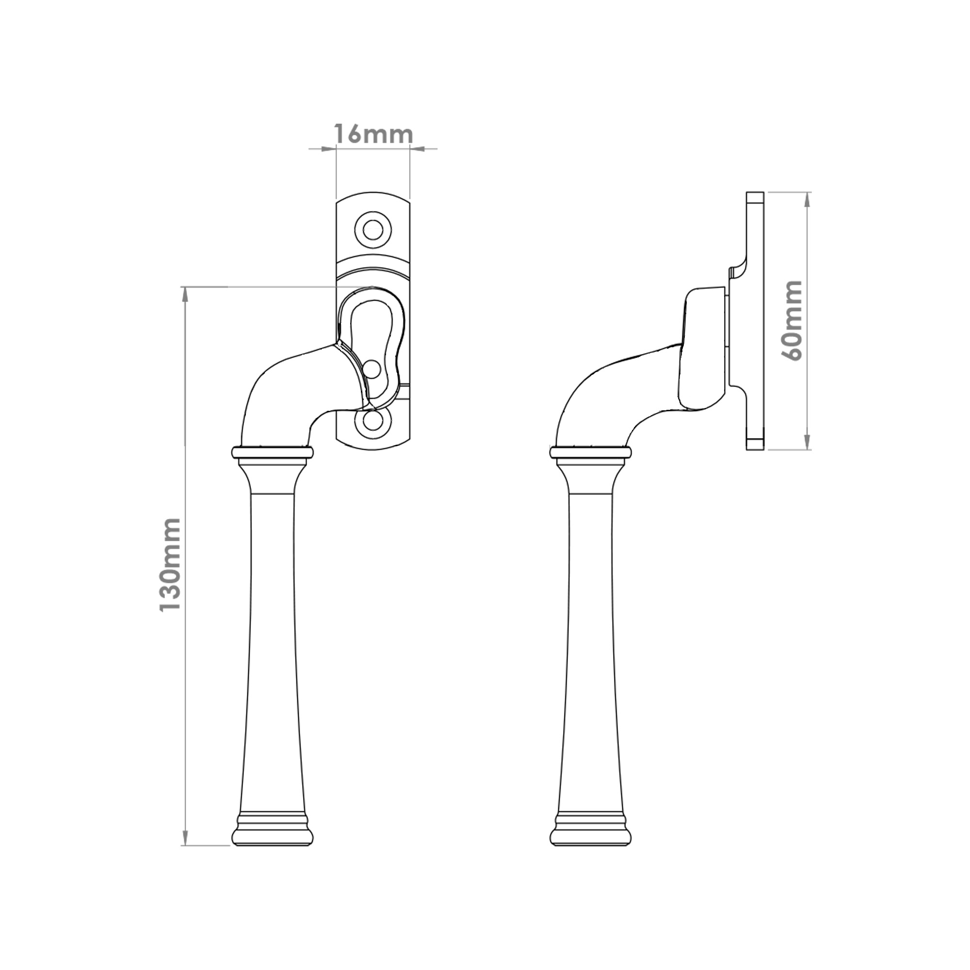 Grace Espagnolette Window Handle - Locking